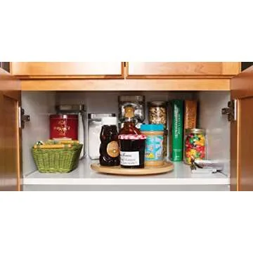 Lipper Bamboo Wood Kitchen Turntable 10" for Organization