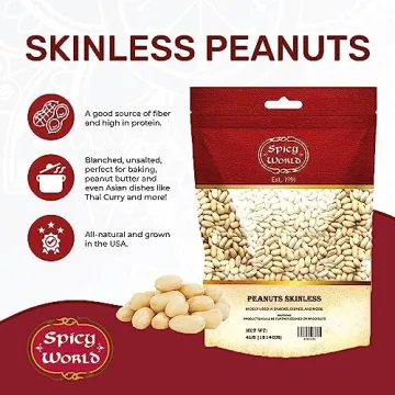 Spicy World Skinless Peanuts 4lb - Healthy Snack & Cooking Essential