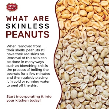 Spicy World Skinless Peanuts 4lb - Healthy Snack & Cooking Essential