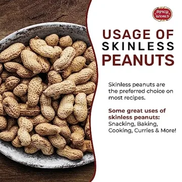 Spicy World Skinless Peanuts 4lb - Healthy Snack & Cooking Essential