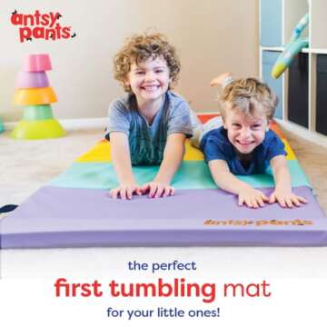 Antsy Pants Tumbling Mat –Gymnastics Mat, Easy to Clean Gym Mat, Sturdy,Foldable Tumbling Mat for ...