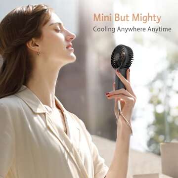 OUTXE Funme Mini Handheld Fan 3500mAh Small Personal Portable Fan USB Rechargeable Fan Makeup Eyelas...