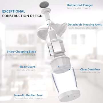 Food Chopper, Vegetable Chopper, Onion Chopper, Garlic Chopper, Nuts Chopper - Hand Chopper For Vege...