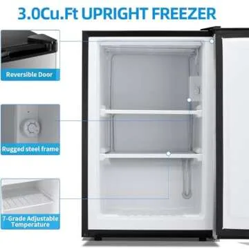 Compact LHRIVER Mini Freezer with Adjustable Features