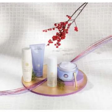 Tatcha Replenish & Soften Ritual Set, Amazon Holiday Exclusive, Dewy Skin Cream, The Rice Wash, The Camellia Cleansing Oil + The Essence