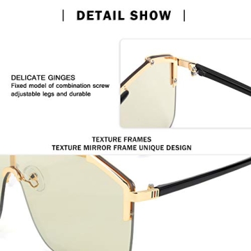 FEISEDY Classic Siamese Oversized Sunglasses UV400 Protection