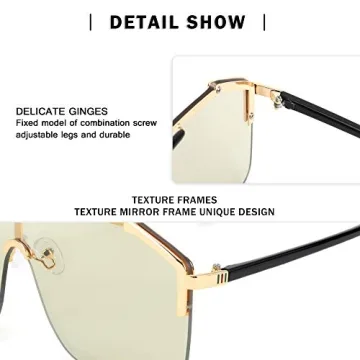 FEISEDY Classic Siamese Oversized Sunglasses UV400 Protection