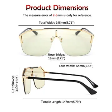 FEISEDY Classic Siamese Oversized Sunglasses UV400 Protection