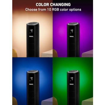 HOLMES Digital Tower Fan with Accent Light & Remote Control