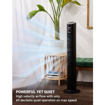 HOLMES Digital Tower Fan with Accent Light & Remote Control