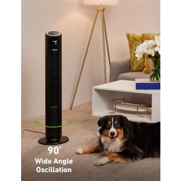 HOLMES Digital Tower Fan with Accent Light & Remote Control