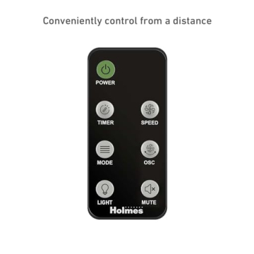 HOLMES Digital Tower Fan with Accent Light & Remote Control