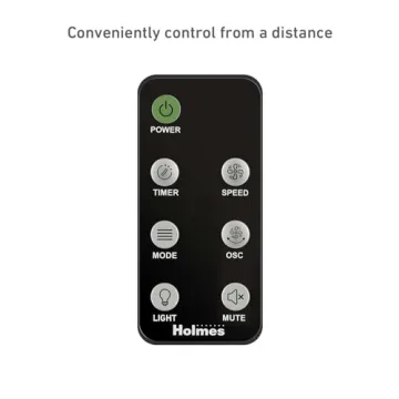 HOLMES Digital Tower Fan with Accent Light & Remote Control