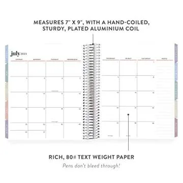 7" x 9" 18 Month Spiral Bound Life Planner ( July 2022 - Dec 2023 ) - Harmony Neutral Vegan Leather Cover + Harmony Neutral Interior Pages. Hourly Weekly and Monthly Agenda by Erin Condren.