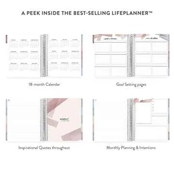 7" x 9" 18 Month Spiral Bound Life Planner ( July 2022 - Dec 2023 ) - Harmony Neutral Vegan Leather Cover + Harmony Neutral Interior Pages. Hourly Weekly and Monthly Agenda by Erin Condren.
