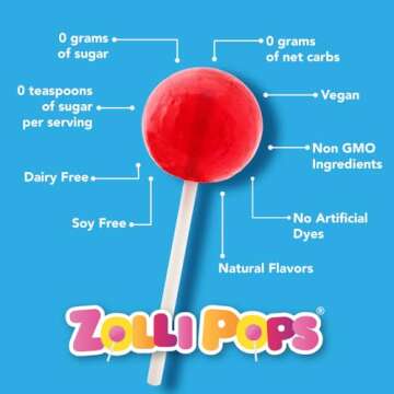 Zollipops The Clean Teeth Pops, Anti Cavity Lollipops, Delicious Flavors, Tropical, 5.2 Ounce ( Pack...
