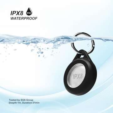 LOVYONES Airtag Keychain Holder Case for Apple Airtag, 2 Pack of IPX8 Waterproof, Fully Shockproof, Anti Scratch Airtag Holder Case for Key, Kid, Bag, Luggage, Pets Collar