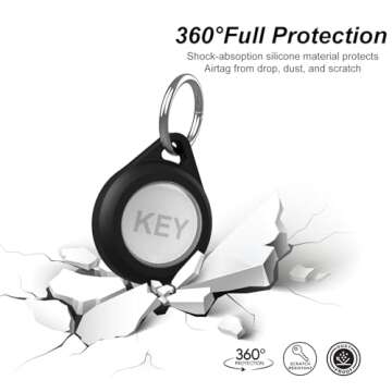 LOVYONES Airtag Keychain Holder Case for Apple Airtag, 2 Pack of IPX8 Waterproof, Fully Shockproof, Anti Scratch Airtag Holder Case for Key, Kid, Bag, Luggage, Pets Collar