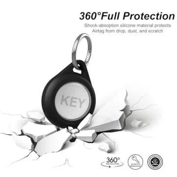 LOVYONES Airtag Keychain Holder Case for Apple Airtag, 2 Pack of IPX8 Waterproof, Fully Shockproof, Anti Scratch Airtag Holder Case for Key, Kid, Bag, Luggage, Pets Collar
