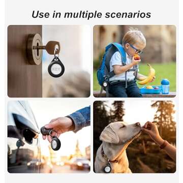 LOVYONES Airtag Keychain Holder Case for Apple Airtag, 2 Pack of IPX8 Waterproof, Fully Shockproof, Anti Scratch Airtag Holder Case for Key, Kid, Bag, Luggage, Pets Collar