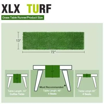 XLX TURF Artificial Grass Table Runner 12 x 72 Inch, Green Turf Centerpiece Table Decorations for Birthday Spring Golf Party Wedding Baby Shower