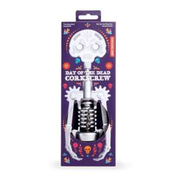 Kikkerland Day of the Dead Corkscrew, Day of Dead, Silver