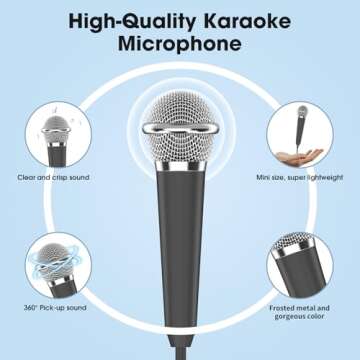 Mini Microphone for iPhone iPad Small ASMR Tiny Microphone for Voice Video Recording Singing, Vlogging, Podcasting YouTube (1 PCS Black)