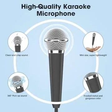Mini Microphone for iPhone iPad Small ASMR Tiny Microphone for Voice Video Recording Singing, Vlogging, Podcasting YouTube (1 PCS Black)