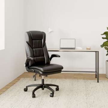 Hbada Executive Office Chair, Big and Tall Desk Chair 400lbs Wide Seat, High Back PU Leather Ergonom...