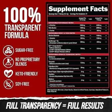 ALPHA LION Superhuman Burn 2-in-1 Metabolism Booster Pre Workout, Weight Loss Supplement, Appetite Suppressant, Fat Loss Support, Energy & Focus Powder (21 Servings, Sweet Black Cherry Flavor)