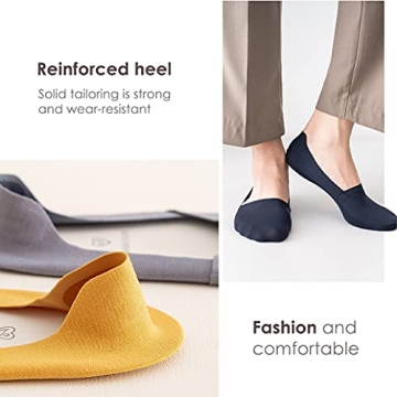 fidragon 5 to 8 Pairs No Show Socks Low Cut Women Invisible for Flats and Dress Shoes Liner Socks with Non-Slip Heel Grips (8 Pairs Random)