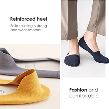 fidragon 5 to 8 Pairs No Show Socks Low Cut Women Invisible for Flats and Dress Shoes Liner Socks with Non-Slip Heel Grips (8 Pairs Random)