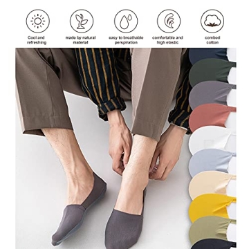 fidragon 5 to 8 Pairs No Show Socks Low Cut Women Invisible for Flats and Dress Shoes Liner Socks with Non-Slip Heel Grips (8 Pairs Random)