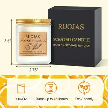 Vanilla & Orange Aroma Candle - Natural Soy Gift