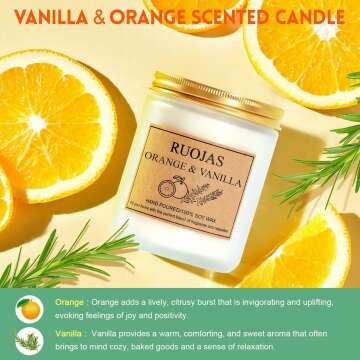 Vanilla & Orange Aroma Candle - Natural Soy Gift