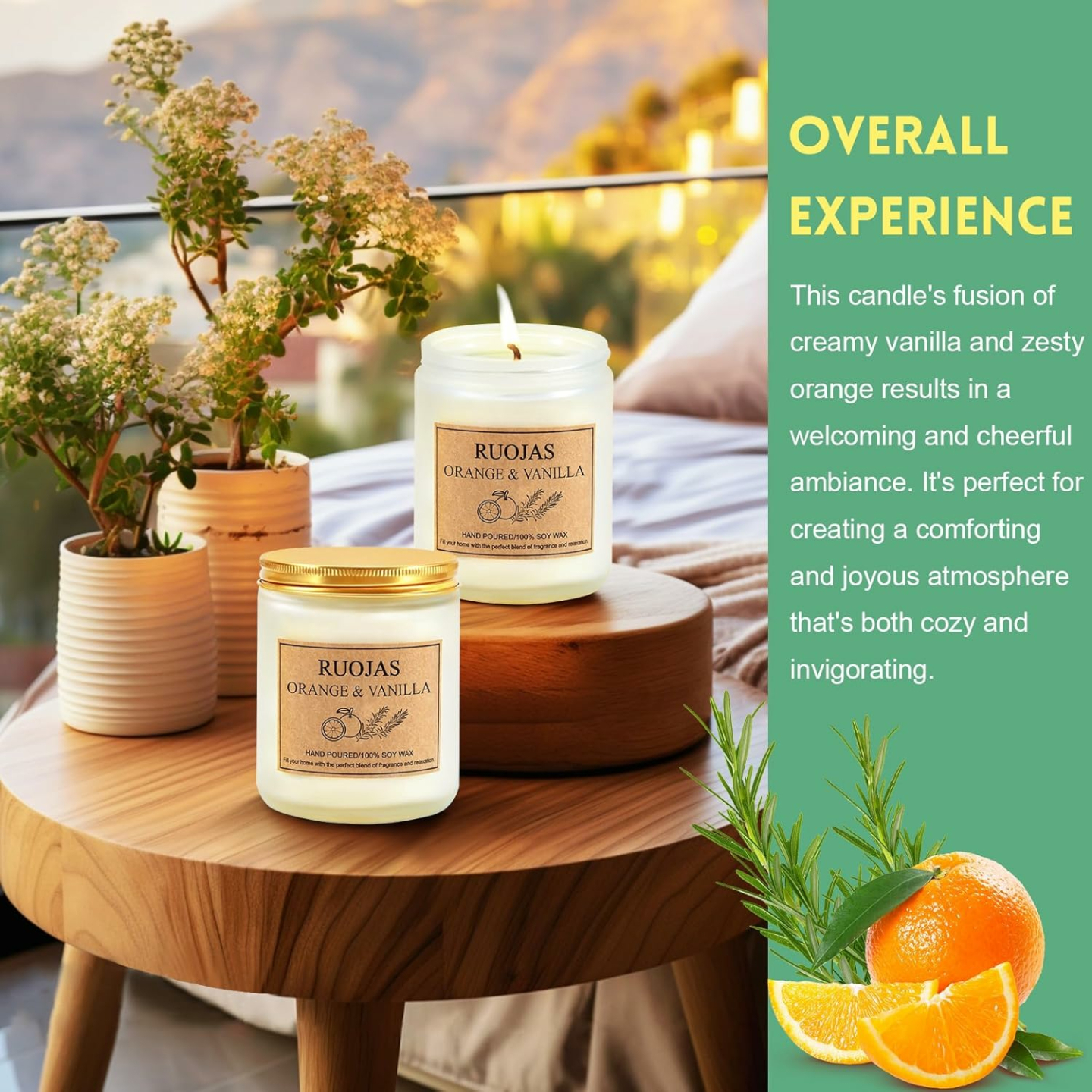 Vanilla & Orange Aroma Candle - Natural Soy Gift