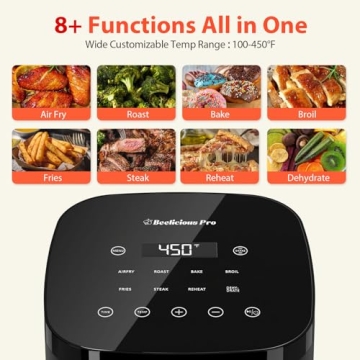 Beelicious Pro Smart Digital Air Fryer - 8-in-1 Compact 4QT