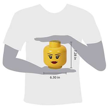 Room Copenhagen, LEGO Storage Heads Stackable Storage Container - Buildable Organizational Bins for Kid’s Toys and Accessories - 6.30 x 6.30 x 7.28in - Small, Girl, Holds 250 Bricks