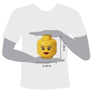 Room Copenhagen, LEGO Storage Heads Stackable Storage Container - Buildable Organizational Bins for Kid’s Toys and Accessories - 6.30 x 6.30 x 7.28in - Small, Girl, Holds 250 Bricks