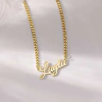 Custom Name Necklace 18K Gold Plated Women’s Jewelry