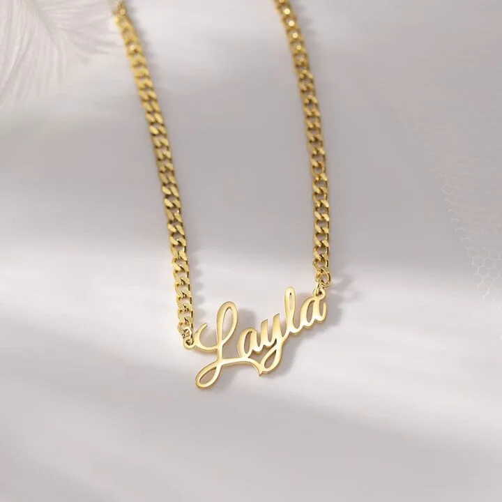 Custom Name Necklace 18K Gold Plated Women’s Jewelry