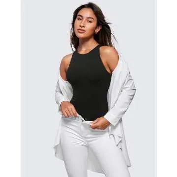 CRZ YOGA Luxury Bodysuit Sleeveless Racerback Thong