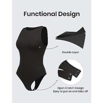 CRZ YOGA Luxury Bodysuit Sleeveless Racerback Thong