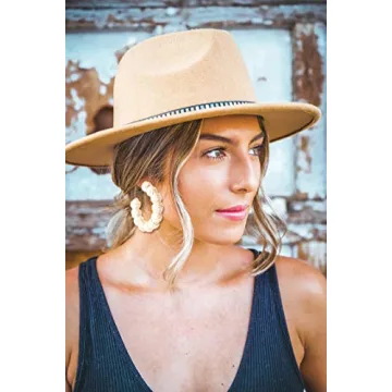 Rattan Earrings Statement Rattan Hoop Earrings for Women Woven Bohemian Earrings Handmade Straw Wicker Braid Big Drop Dangle Earrings for Women Summer Beach Jewelry (beige)