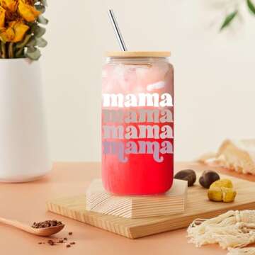 Gifts for Mom from Daughter, Son - Mom Gifts for Christmas - Mom Birthday Gifts - Best Birthday Gifts for Mom - Mother Gifts, Mama Gifts, New Mom Gifts, Gifts for Mom - 16 oz Mom Beer Can Glass