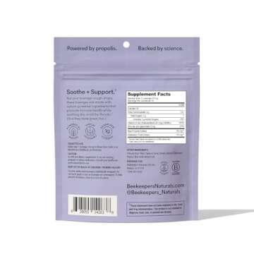 Beekeeper's Naturals Soothing Honey Elderberry Cough Drops for Immune Support