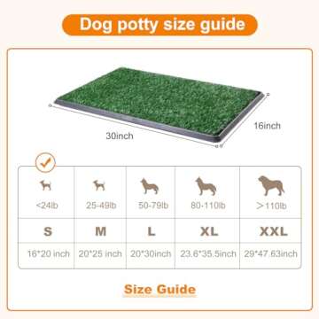 LOOBANI Dog Grass Pad with Tray Large, Dog Litter Box, Indoor Dog Potties for Apartment and Patio Training, with 2 Packs Dog Grass Pee Pads for Replacement