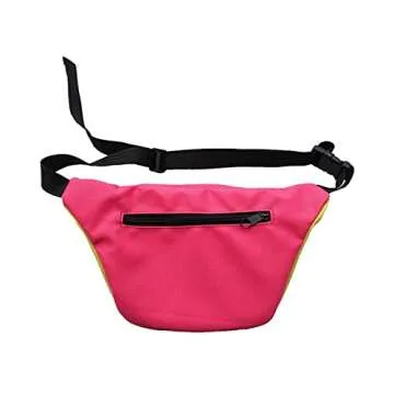 MIAIULIA 80s Neon Waist Fanny Pack for 80s Costumes,Festival Travel Party (onesize, yellow+Fluorescent green)