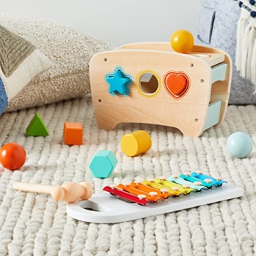 Amazon Basics Musical Pounding Bench Xylophone Shape Sorter