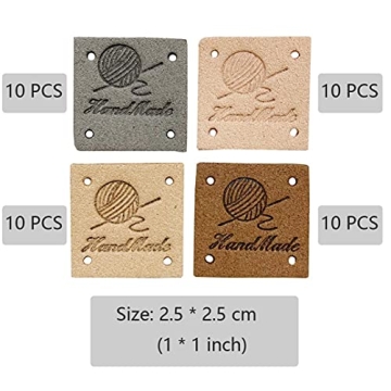 Daimay 40PCS Handmade PU Leather Labels for DIY Crafts